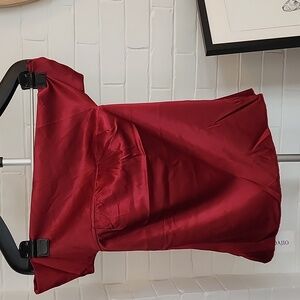 Elegant Maroon Satin Top, Xs